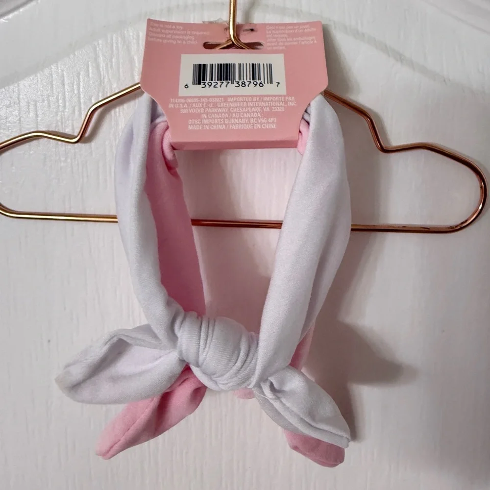 Baby Headwraps  2 Count White And Pink